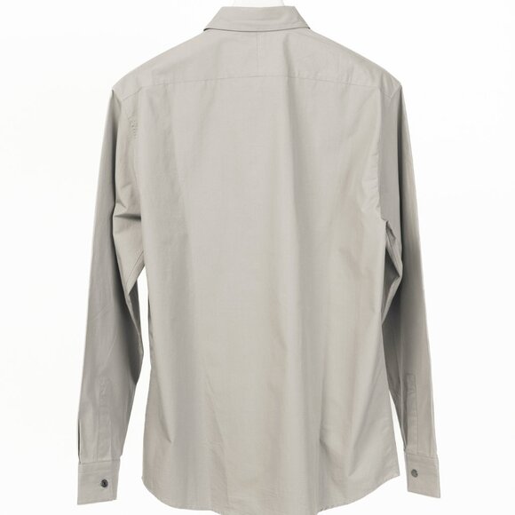 Hermes Light-Grey Cotton-Poplin Vertical-Pocket Shirt - Picture 2 of 10